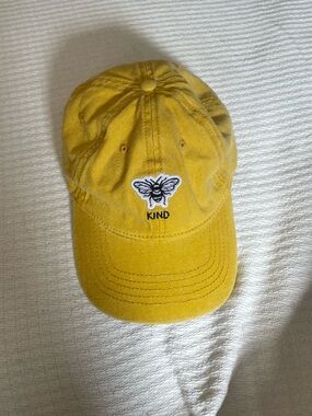 Bee Kind Cotton Baseball cap yellow hat OS earth pollinators crunchy adjustable